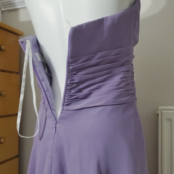 Jasmine Boutique- Lilac Halter Ruched Flowy Midi Mesh Dress - Picture 9 of 16